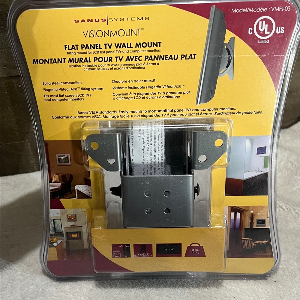 Sanuk VisionMount Flat Panel TV Wall Mount - Silver
